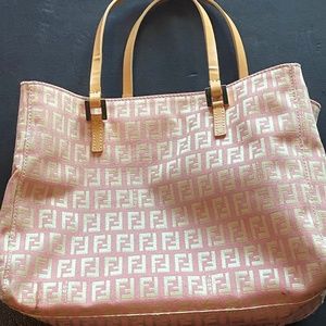 Fendi zucca pink tote like new condition